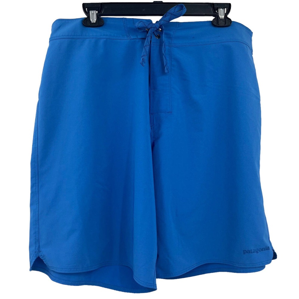 Patagonia Mens Zip Back Pocket Hydropeak Board Swim Shorts 38 Blue Surf Beach